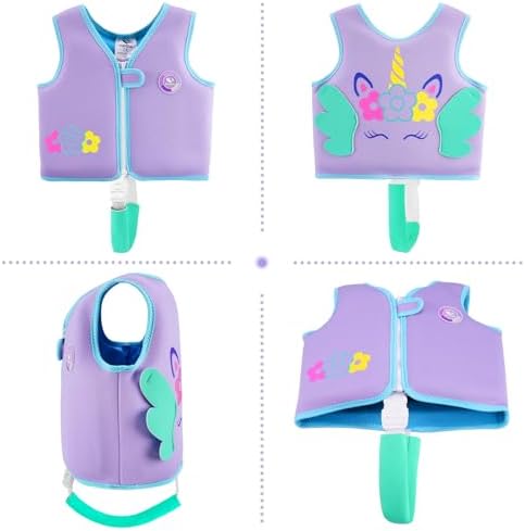 Pottwal Swim Vest for Kids - Swim Jacket for 1-2 Years (24-33LBS) - Buoyancy Aid Made of Neoprene & EPE - with Adjustable Crotch Strap