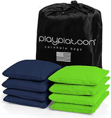 Play Platoon Cornhole Bags Weather Resistant- Set of 8 Regulation Bean Bags for Tossing- Official Professional Size & Weight Corn Hole Bags Two Color All Weather Cornhole Beans Bag Set with Tote Bag
