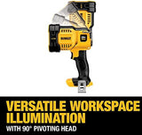 DEWALT 20V MAX LED Work Light, Handheld Spotlight with 508 Yard Distance, Pivoting Head, 1500 Lumens, Cordless, Battery Not Included (DCL043)