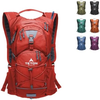Teton Oasis Hydration Backpack – Lightweight Water Pack with Bladder for Hiking, Running, Cycling, Biking – 18L/22L Sizes – Sewn-in Rain Cover – Fits Men and Women