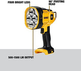 DEWALT 20V MAX LED Work Light, Handheld Spotlight with 508 Yard Distance, Pivoting Head, 1500 Lumens, Cordless, Battery Not Included (DCL043)