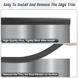 Flexible Self Adhesive U Channel Edge Protector - 1/8" Rubber Trim for Glass, Mirror, Plywood, Steel Panel Sharp Edges - U Shaped Peel and Stick Trim - Black, 20Ft