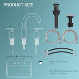 TRUSTMI Bathroom Faucet 3 Hole 2-Handle 8 inch Wide-Spread Bathroom Sink Faucet with Pop Up Drain and cUPC Waterlines, Matte Black