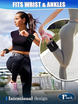 Wrist Ankle Weights Set of 2(1 lb/2 lbs Each) Adjustable Weights Training Intensity for Strength Training Walking Running Yoga Pilates Jogging for Women Men