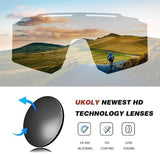 Ukoly Cycling Sunglasses for Men Women with 3 Interchangeable Lenses, Polarized Sports Sunglasses, Baseball Sunglasses