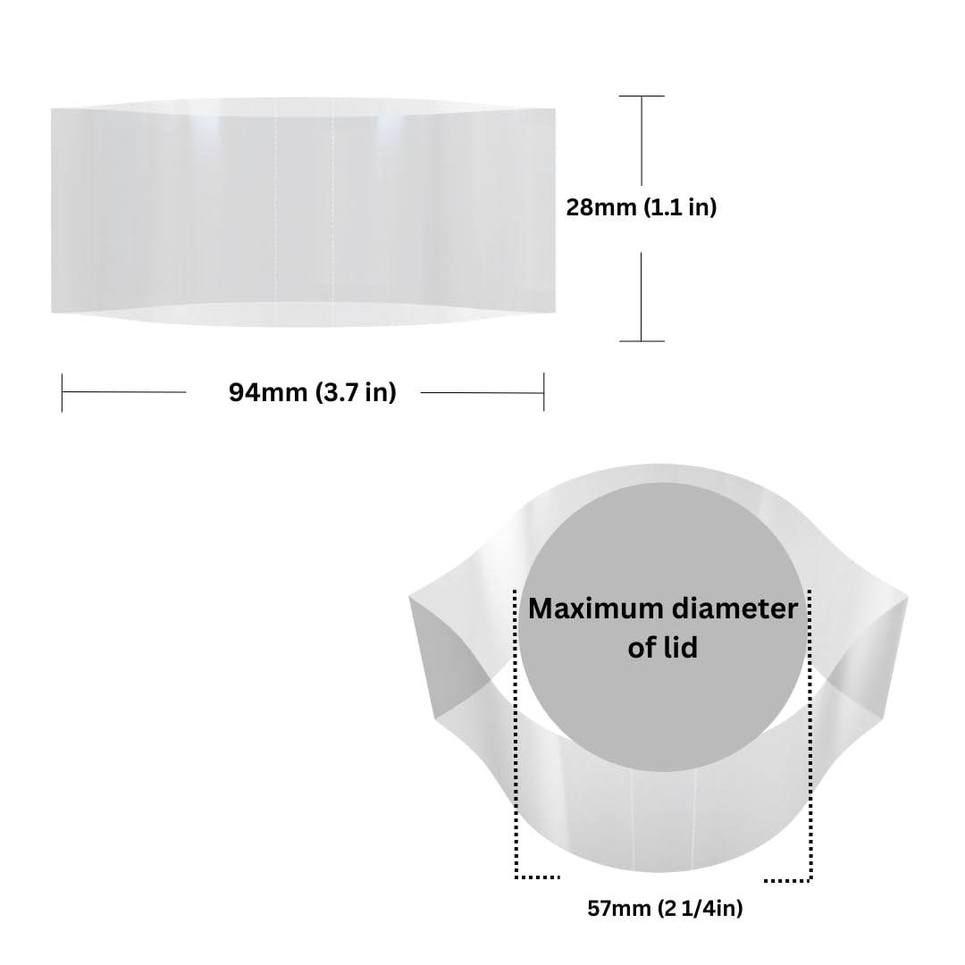 Supplement and Supply 94 x 28 mm Clear Perforated Shrink Band for Spice Jars, Small Jars, Cosmetic Jars and More. [Compatible Diameter: 2 1/4"] - Bundle of 10,000