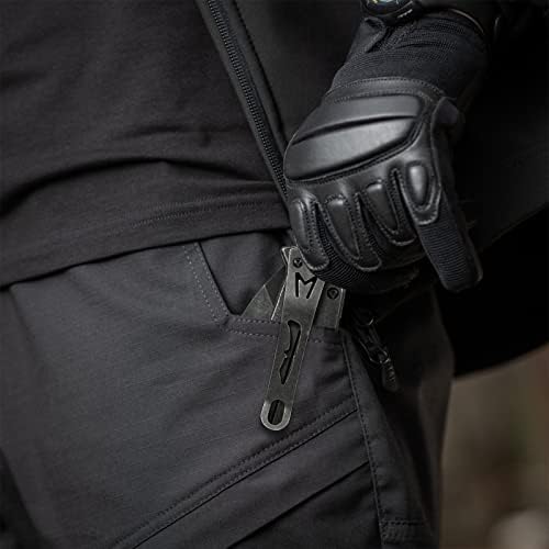 AUBEY Folding Pocket Knife with Tanto Tumbled 440C Steel Blade, Frame Lock, Black G10 Handle, Clip, Glass Breaker, Heavy Duty EDC Knife for Men Hunting, Magic Axe