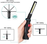 Tool Gifts for Men Dad Him, Rechargeable Work Lights, LED Work Light with Magnetic Base & Hanging Hook, 360°Rotate Rechargeable Flashlights for Mechanics Car Repair Home, Camping (2 Pack)