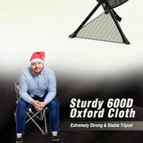 REDCAMP 2 Pack Folding Tripod Stools for Adults, Lightweight Portable Camping Stools for Fishing Hunting Backpacking Traveling, Black