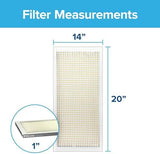 Filtrete 14x20x1 AC Furnace Air Filter MERV 5 MPR 300 Capture Unwanted Particles 3-Month Pleated 1-Inch Electrostatic Air Cleaning Filter, 6-Pack (Actual Size 13.81x19.81x0.81 in)