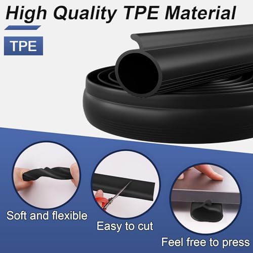 Garage Door Seal P Bulb – 20ft Flexible Weatherproof TPE Seal for Single-Channel Doors, Easy DIY Installation, Extreme Temperature Protection, Prevents Drafts, Noise Reduction, Saves Energy