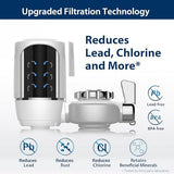 Waterdrop Water Filter for Sink Faucet, NSF Certified Water Purifier, 320 Gallon Tap Water Filter for Kitchen Sink, Reduces Chlorine, Lead-Free Material, Faucet Mount Water Filtration System 4 Filters