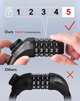 Bike Lock Cable with Combination,High Security 5-Digit Resettable Combination Bicycle Lock Anti-Theft, with Mounting Bracket for Bikes and Scooters