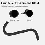 NearMoon S Shaped Shower Head Riser Pipe, Shower Extender Arm with Flange, Standard 1/2" Connection- Bathroom Accessory, 12 Inch (1 Pack, Matte Black)