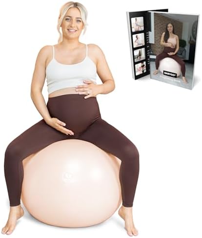 BABYGO® Birthing Ball for Pregnancy & Labor + Our Award Winning Book - Exercise, Birth & Recovery Plan, 5X Stronger Than a Yoga Ball with Eco Friendly Material