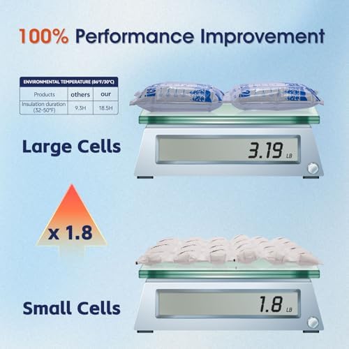 Dry Ice Packs for Shipping FDA Registered Non-Stick for Food TUV and SGS Tests Double-Sided Absorption Long Lasting Shipping Cold Packs for Coolers Lunch Bags Freezer