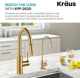 KRAUS Purita 100% Lead-Free Kitchen Water Filter Faucet in Brushed Brass, FF-100BB