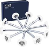 XiKe 10 Pack White 2" Nylon Garage Door Roller 4" Stem, Quiet/Durable and High Load, Use 6200-2RS Double Seals Precision Bearings.