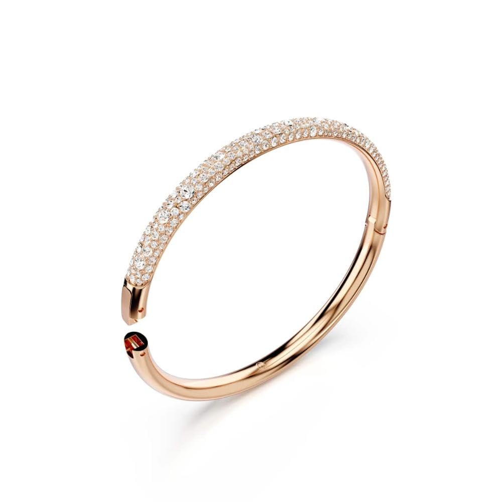Swarovski Sublima Bangle Bracelet, Snow Pavé of Clear Round Crystals in a Rose Gold-Tone Finished Setting, Size M, Part of the Sublima Collection