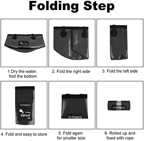 AUTODECO 2 Pack Collapsible Bucket 5 Gallon Container Folding Water Bucket Portable Wash Basin for Outdoor Travelling Camping Fishing Gardening Car Washing 20L