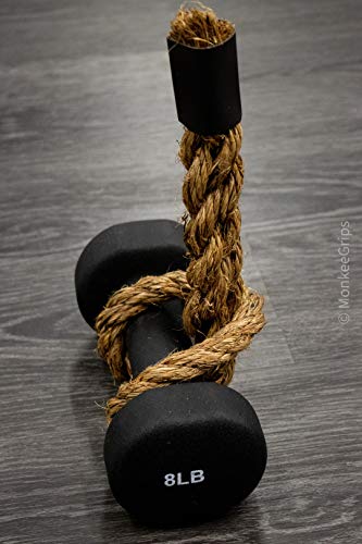 Monkee Grip Original Rope Grips – Enhance Grip Strength & Endurance, Versatile Fitness Accessory for Dumbbells & Barbells, Pull Up Bars Durable & Comfortable Design