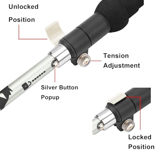 Aluminum Collapsible Ultralight Travel Trekking Hiking Pole for Men and Women