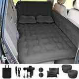 ISWEES Car Bed SUV Air Mattress, Car Air Mattress with Electric Pump, 2 Inflatable Pillows and 2 Footrests for Back Seat, Side Seat,Trunk Sleeping, Thickened Camping Bed - Black