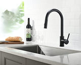 Havin Black Kitchen Faucet with Pull Down Sprayer, High Arc Stainless Steel Material, with cUPC Ceramic Cartridge,Without Deck Plate,Fit for 1 Kitchen or Laundry or Bar Sink Faucet,Matte Black