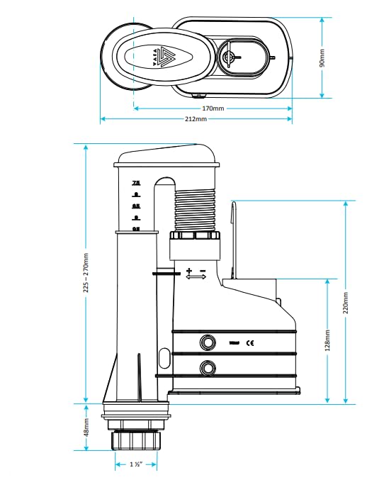 Taps2Traps WRAS Approved Universal Dual Flush Toilet Syphon – Adjustable from 7.5" to 9.5" with Built-in Overflow – Replacement Toilet Flush System