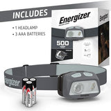 Energizer HDL40 LED Headlamp, 500 Lumen, IPX7 Waterproof, Multi-Colored Headlamp, Hands-Free Light, Batteries Included