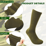 10 Pairs Men's Military Socks - Warm Army Crew Boot Socks in Green for Soldier, Policemen, Firefighter