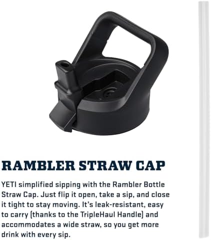 YETI Rambler 26 oz Bottle, Vacuum Insulated, Stainless Steel with Color Matching Straw Cap
