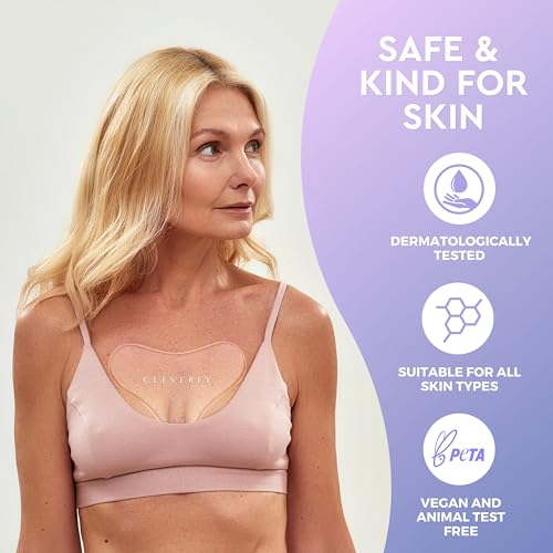 Cleverfy Silicone Chest Wrinkle Pads for Décolleté - 3-Pack of T-Shape Reusable Anti-Wrinkle Patches