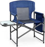 Directors Chair, Camping Chairs for Adults, Heavy Duty Side Table, Lawn Chairs with Side Pockets Carry Straps