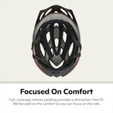 Schwinn Thrasher Bike Helmet for Adult Men Women Age 14+ with Suggested Fit 58-62cm, Multi-Mode Rear LED Light or No Light Option, Lightweight with Adjustable Side and Chin Strap, Bike Accessories