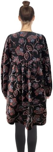 white mark Women's Floral Paisley Long Sleeve Embroidered Relaxed Sweater Dress