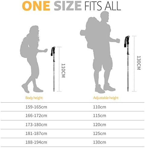 Covacure Trekking Poles Collapsible Hiking Poles - Aluminum Alloy 7075 Trekking Sticks with Quick Lock System, Telescopic, Collapsible, Ultralight for Hiking, Camping