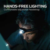 NEBO MYCRO 250 Rechargeable Headlamp | 250 Lumens, 3 Light Modes, Water Resistant, Adjustable Strap, Super Bright Head Lamp for Camping & Hiking, Includes USB Charging Cable — 2 Pack