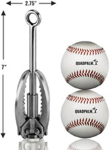 Grappling Hook with 10m Rope – Multifunctional QUADPALM Grapple Hook - 4 Stainless Steel Folding Claws - Heavy Duty - Outdoor Camping Hiking Tree Rock Mountain Climbing Equipment