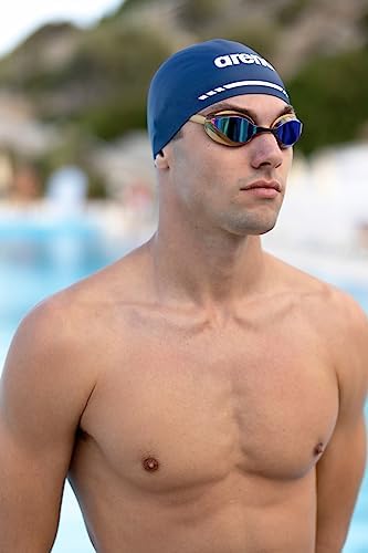 ARENA Unisex Python Racing Swim Goggles for Men and Women Anti-Fog No Leak Max Comfort Dual Strap, Mirror/Non-Mirror Lens