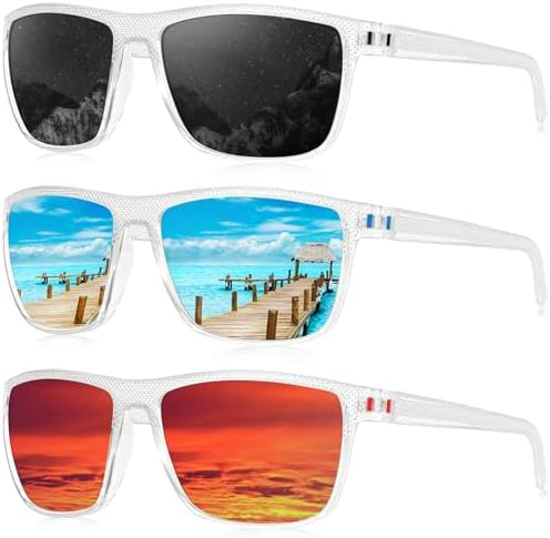 KALIYADI Polarized Sunglasses for Men, Lightweight Sun Glasses with UV Protection for Driving Fishing Golf