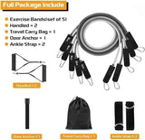 VEICK Resistance Bands, Exercise Bands, Workout Bands Set for Working Out with Handles for Men Women, Elastic Exercising Bands for Fitness Weights Work Out at Home Gym