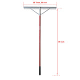 KYLIN 36 Inch / 36 Tines Aluminum Landscape Rake with 66 Inch Extra-Long Handle, Versatile Rake for Lawn Care,Loosening Soil, Weeding, Leveling Gravel, Beach Sand - Lighweight & Rust Proof