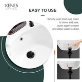 KENES Oil Rubbed Bronze Pop Up Sink Drain, Bathroom Vessel Lavatory Vanity Faucet Sink Drain Stopper, Sink Drain Assembly with Overflow Anti Clog Pop Up Drain