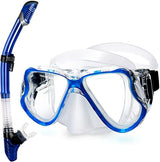 Greatever Dry Snorkel Set,Panoramic Wide View,Anti-Fog Scuba Diving Mask,Professional Snorkeling Gear