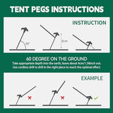 20 Pack 8" Screw in Tent Stakes for Drilling with Hex Heads - Heavy Duty Stainless Steel Tent Pegs/Nails/Spikes, Ground Anchors, Grow in Dark - for Camping, Grassland, Portable Box (Orange)
