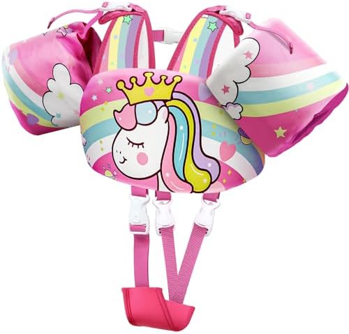 Vvinca Separable Toddler Swim Vest Fit 22-66 Lbs（1-6 Years）|2025 Newest 3 in 1 Pool Float & Arm Bands Boys and Girls, Adjustable Sturdy Safety for Infant 1 2 3 4 5 6 Year