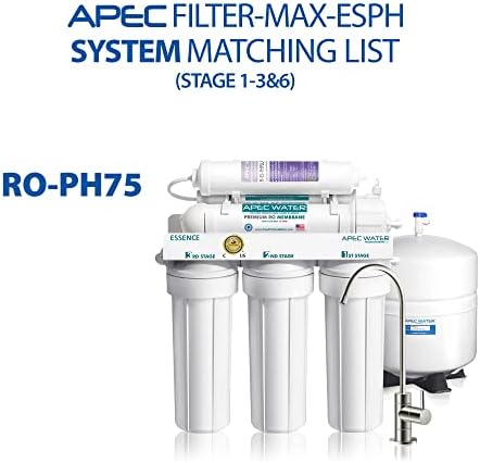 APEC Water Systems FILTER-SET-ESPH High Capacity Replacement Filter Set For Essence Series Alkaline Reverse Osmosis Water Filter System Stage 1-3&6