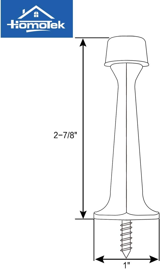 HOMOTEK 24 Pack Heavy Duty Solid Rigid Door Stop with Soft Rubber Tip, Zinc Die Cast Door Stopper Protect Wall & Door, Black