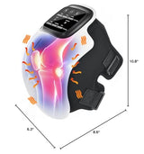 Pokytcox Knee Massager, Large LED Screen, Adjustable Temperature,Cordless Knee Massager with Heat and Vibration, Portable Massager for Knee Discomfort, Longer Knee Straps 48CM